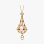 Lunara – Pearl & Gemstone Lavalier Pendant Necklace