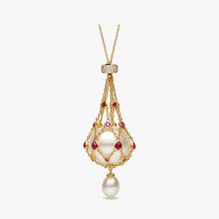 Lunara – Pearl & Gemstone Lavalier Pendant Necklace