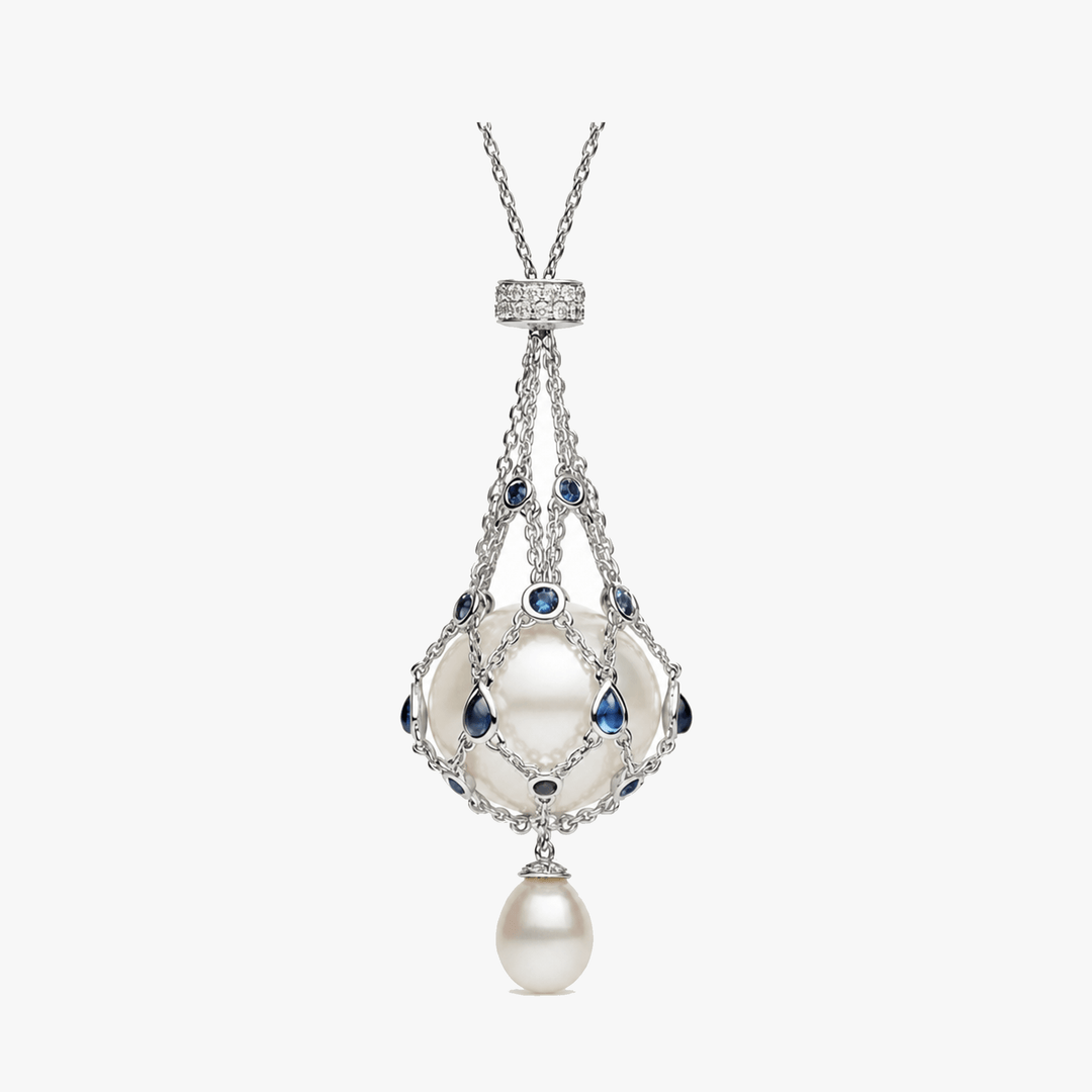 Lunara – Pearl & Gemstone Lavalier Pendant Necklace