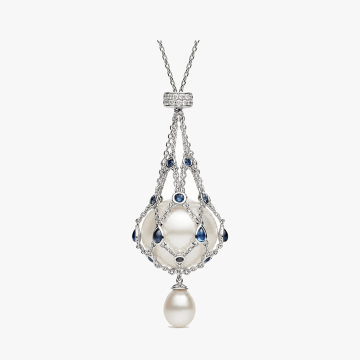 Lunara – Pearl & Gemstone Lavalier Pendant Necklace