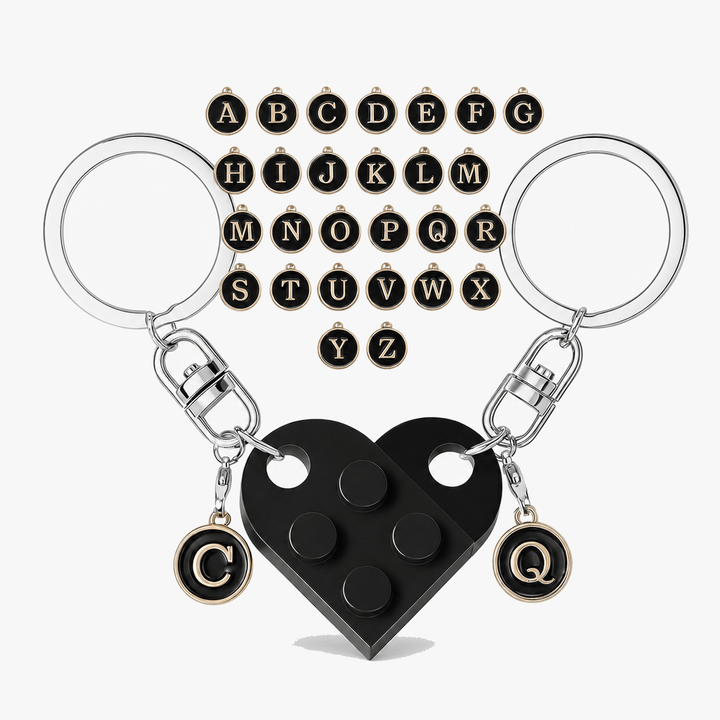 Loveclick – Matching Heart Keychain Set with Initials