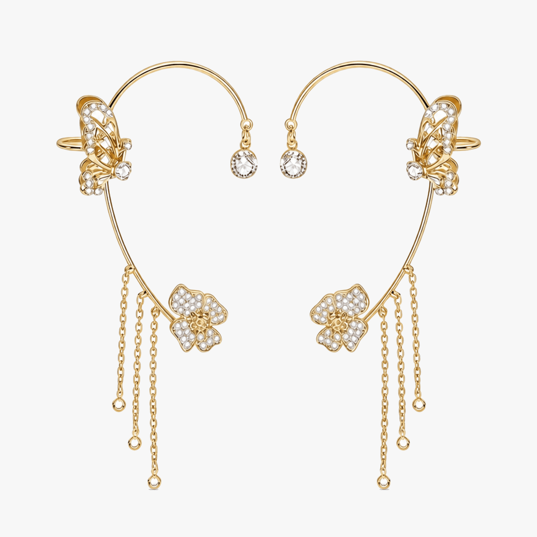 Ornata – Sparkling Butterfly Ear Cuff with Tassels