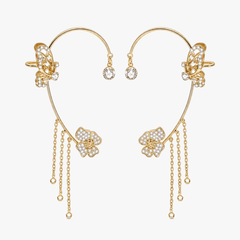 Ornata – Sparkling Butterfly Ear Cuff with Tassels