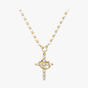 Crownara – Crown Cross Pearl Bead Necklace