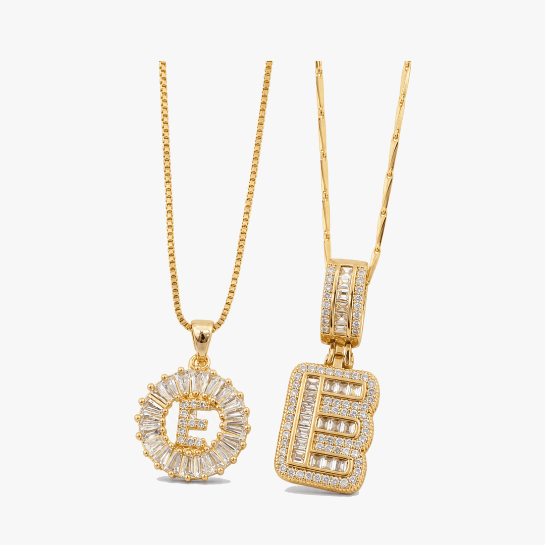 Luneria – Two-Piece Initial Pendant Necklace Set