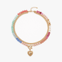 Lunavia – Pastel Bead Layered Necklace with Gold Heart
