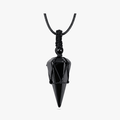 Noctera – Macramé-Wrapped Obsidian Pendant