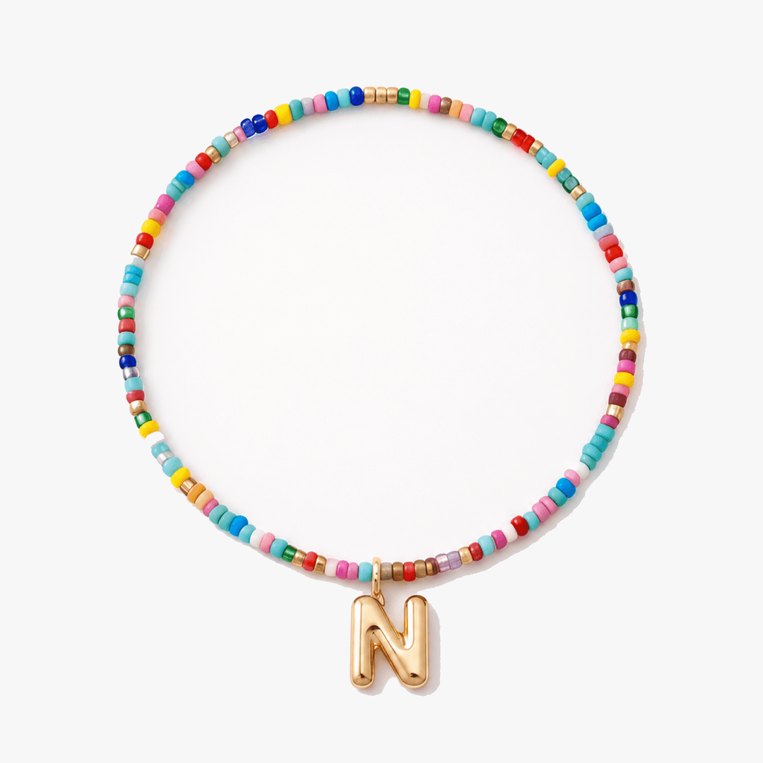 Liora – Colorful Beaded Initial Necklace