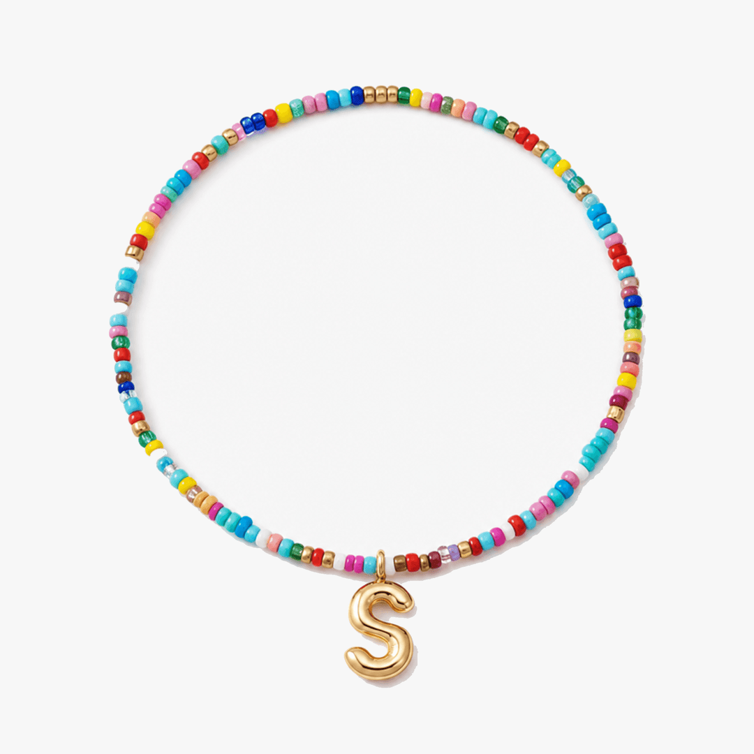 Liora – Colorful Beaded Initial Necklace