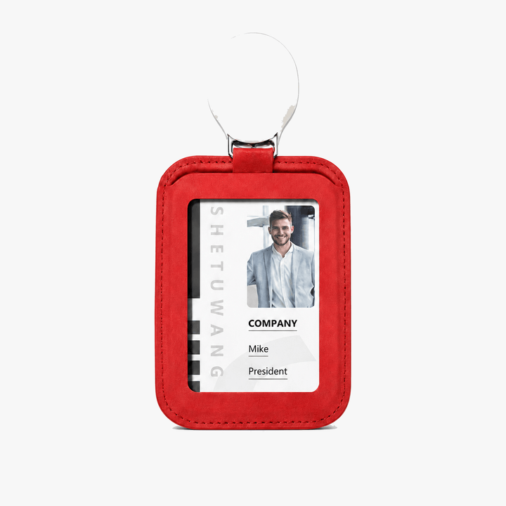 Carden – Retractable faux leather badge holder