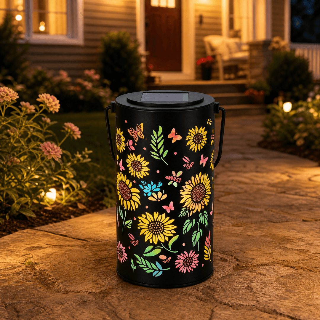 Bloomara – Solar Sunflower Lantern with Colorful Light Patterns Colorfull / 2-Pack Value Set