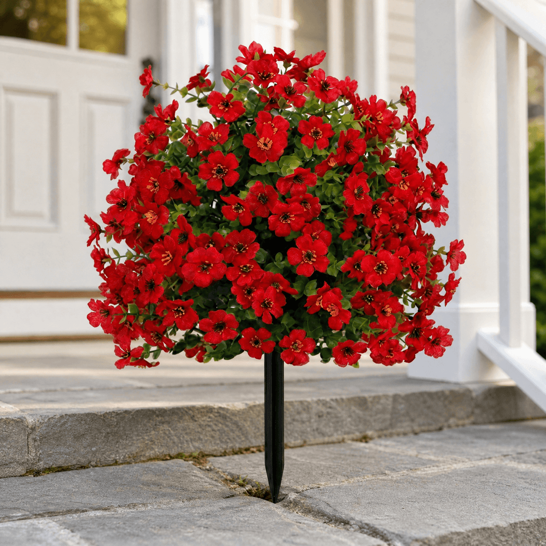 Bloomora – Weatherproof Outdoor Flower Topiary Red