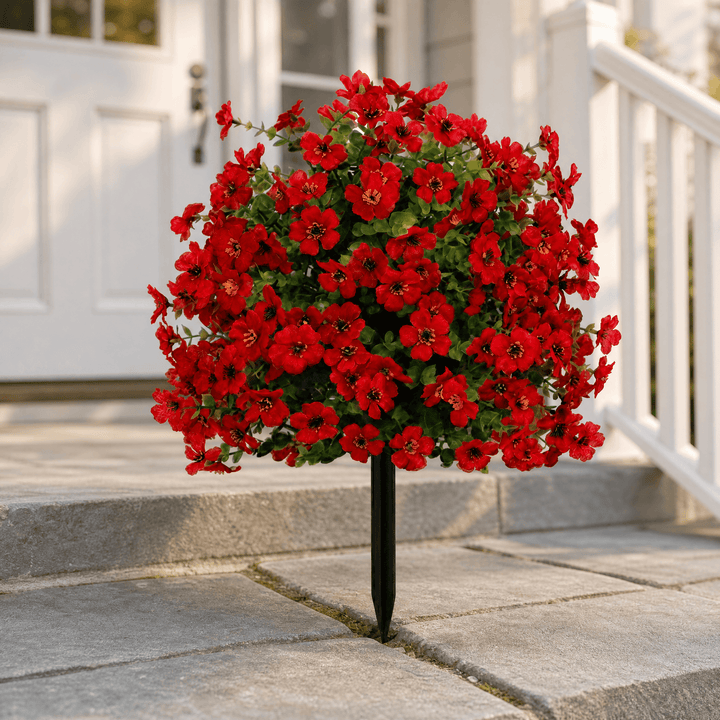 Bloomora – Weatherproof Outdoor Flower Topiary Red