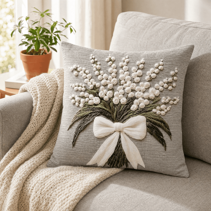 Bloomshire – Vintage Botanical Pillow Covers Flower Bouquet / 45 x 45 cm (17.7 x 17.7 in) / 1 set (2 pillow covers)