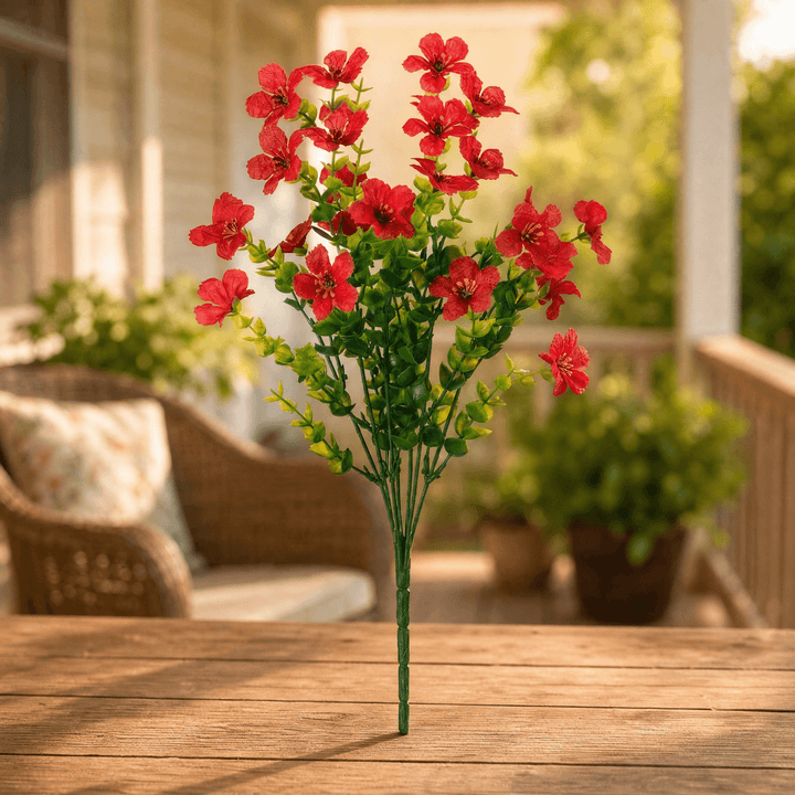 Bloomvera – Lifelike Silk Flower Bouquets Red / 6-piece