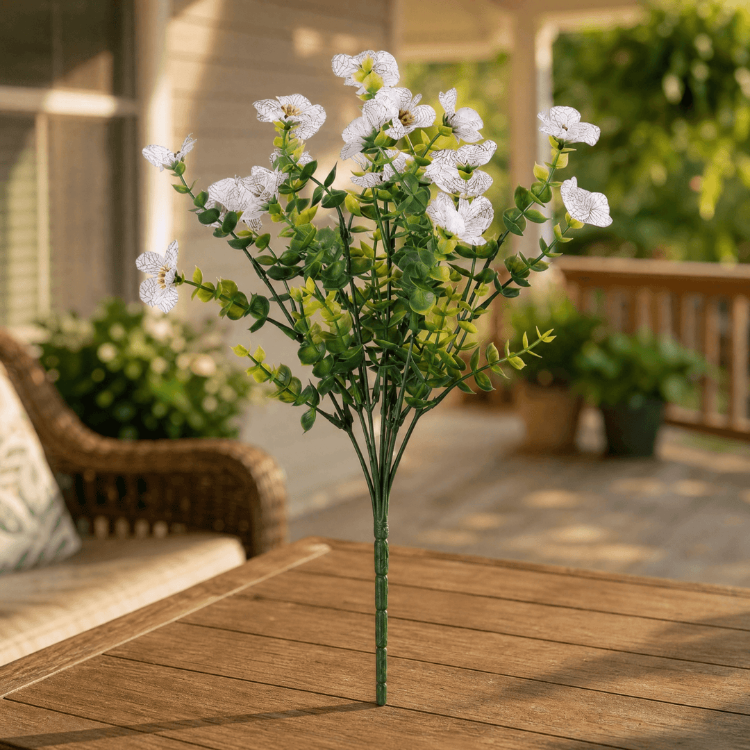 Bloomvera – Lifelike Silk Flower Bouquets White / 6-piece