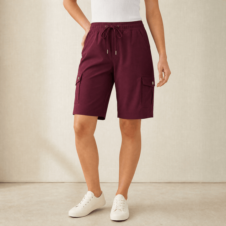 Breezella – Lightweight Quick-Dry Cargo Shorts Burgundy