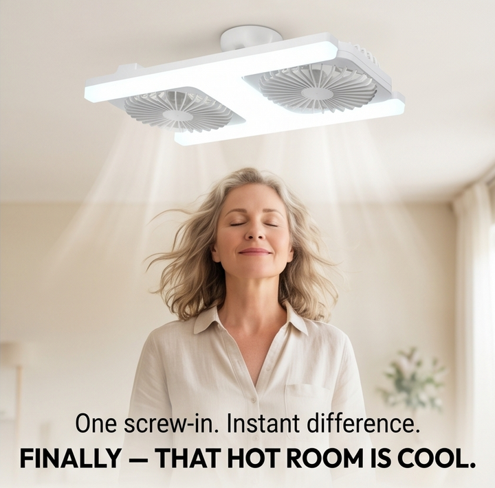 Breezo – Screw-In Ceiling Fan with LED Light