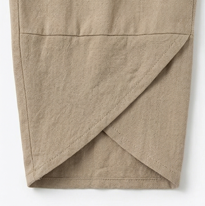 Brezia – Women's Asymmetric Linen Blend Cropped Pants