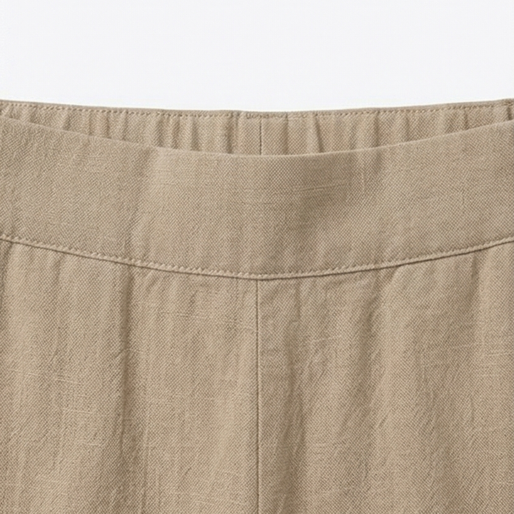 Brezia – Women's Asymmetric Linen Blend Cropped Pants