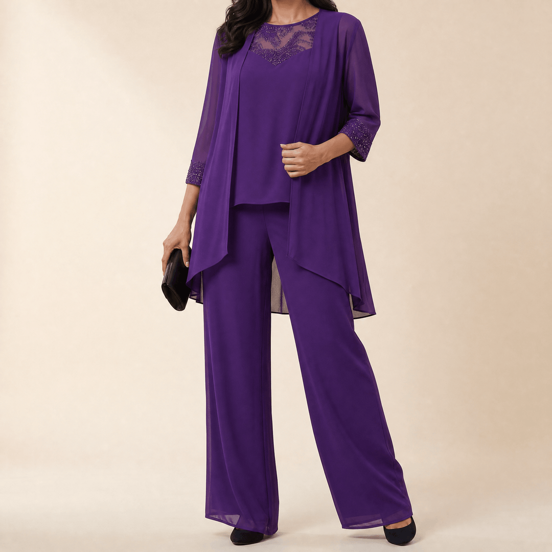 Bronte – Women's Three-Piece Pantsuit Royal Purple / S (US 4-6)