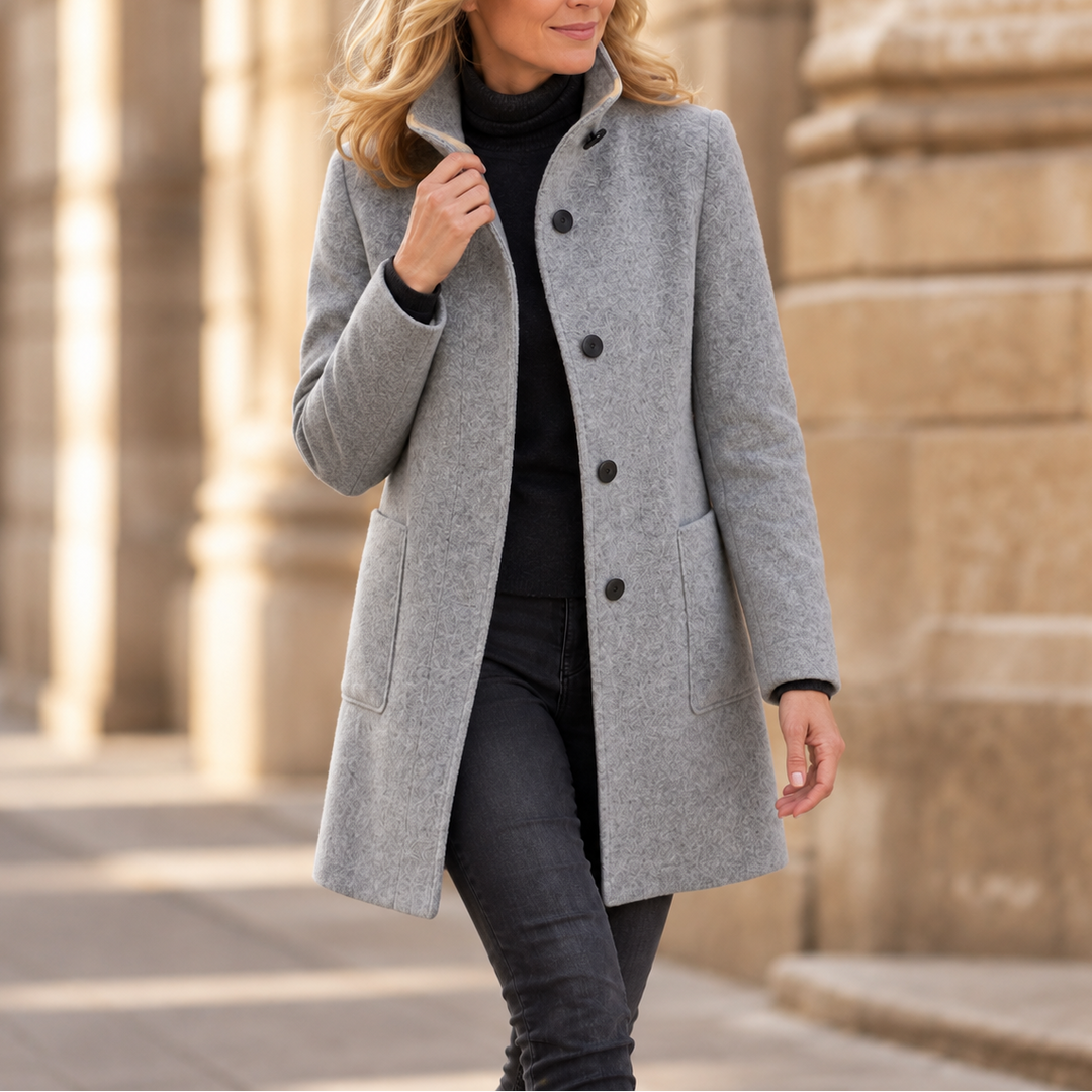 Vintelle – Stand-Collar Vintage-Style Coat