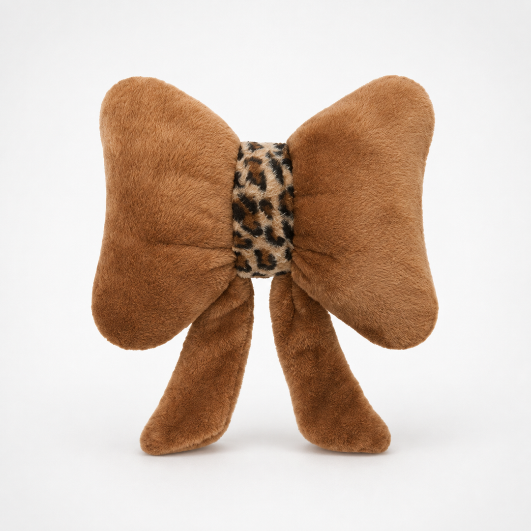 Bowvelle – Leopard Print Bowknot Throw Pillow