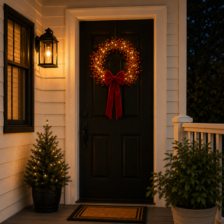 Glowberry – Berry-Diffused Warm Glow LED Wreath
