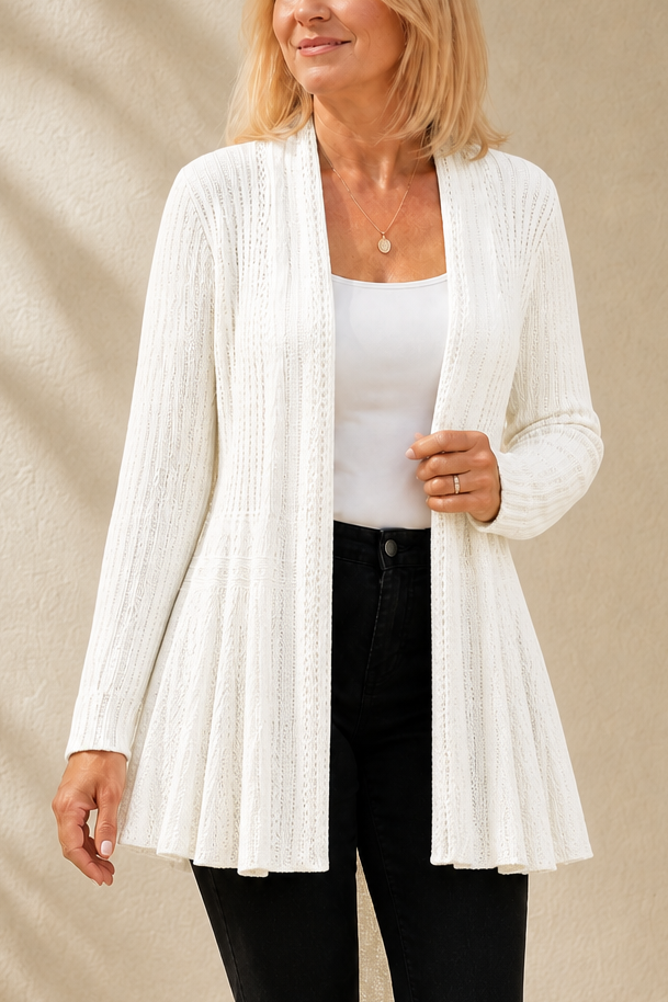 Wearbella – Open-Front Waterfall Knit Cardigan