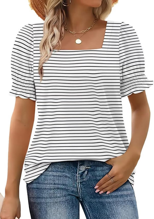 Easeen™ - Comfy, Covered & Square-Neck Top