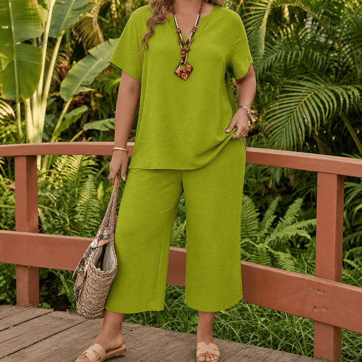 Callara – Women's breezy two piece set for everyday comfort Green / XL
