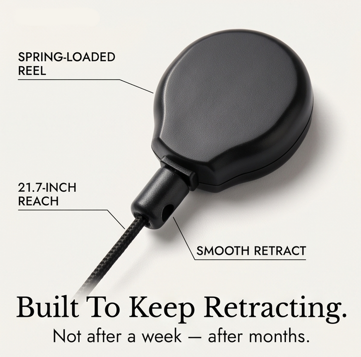 Carden – Retractable faux leather badge holder
