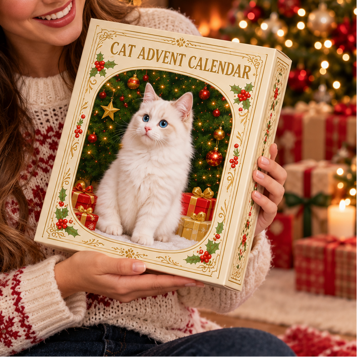 Mistletoe Meow – 24 Cat Acrylic Christmas Ornaments