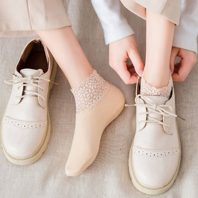 Feeluxe™ – Warm Lace Trim Anti-Slip Socks (1+2 Free)