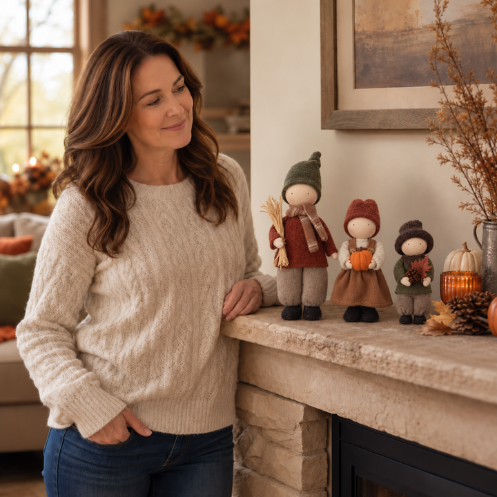 Harvest Hearth – Three-Piece Harvest Doll Figurine Set