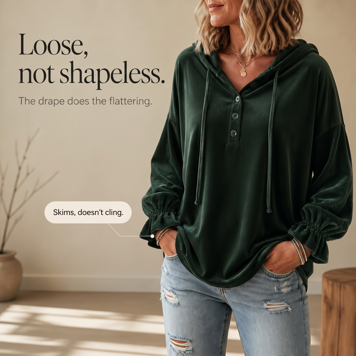 Drapella – Lantern Sleeve Ruffled Cuff Hoodie