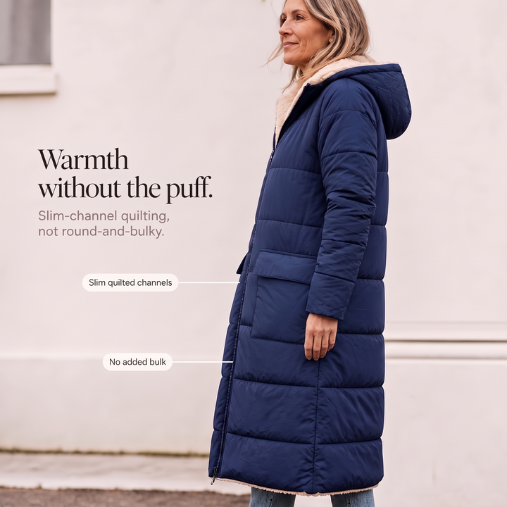 Veluna – Reversible Quilted Sherpa Winter Coat