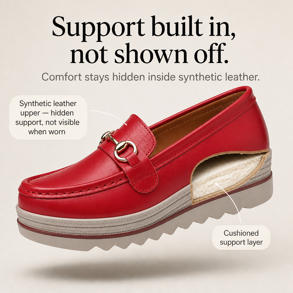 Clarelle – Steel-look Clasp Lug Sole Loafers