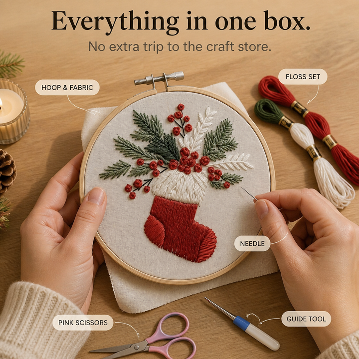 Hearthstitch – Christmas Stocking Embroidery Kit