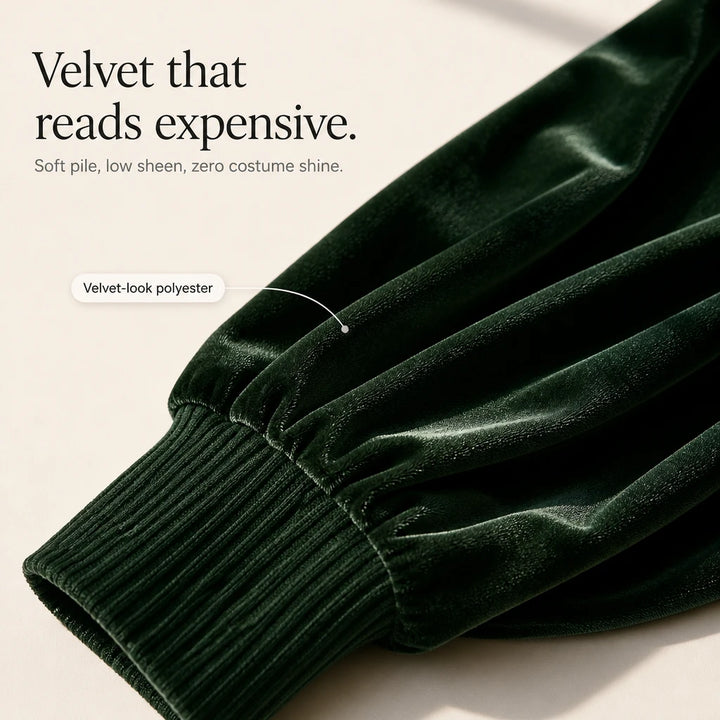 Veloura – Keyhole Velvet Top And Wide-Leg Trouser Set