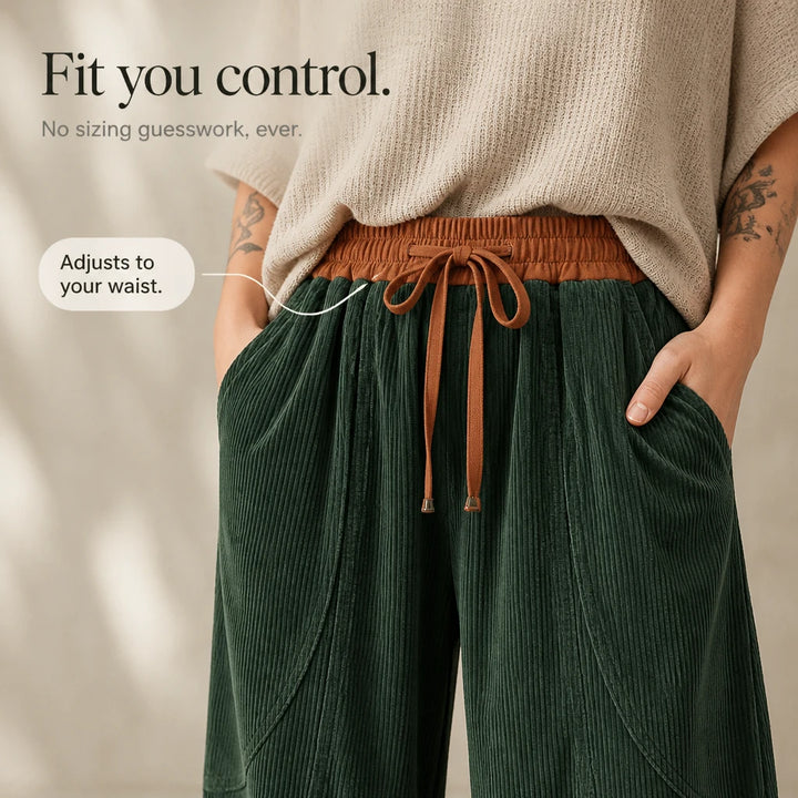 Colora – Color-Block Cropped Wide-Leg Pants