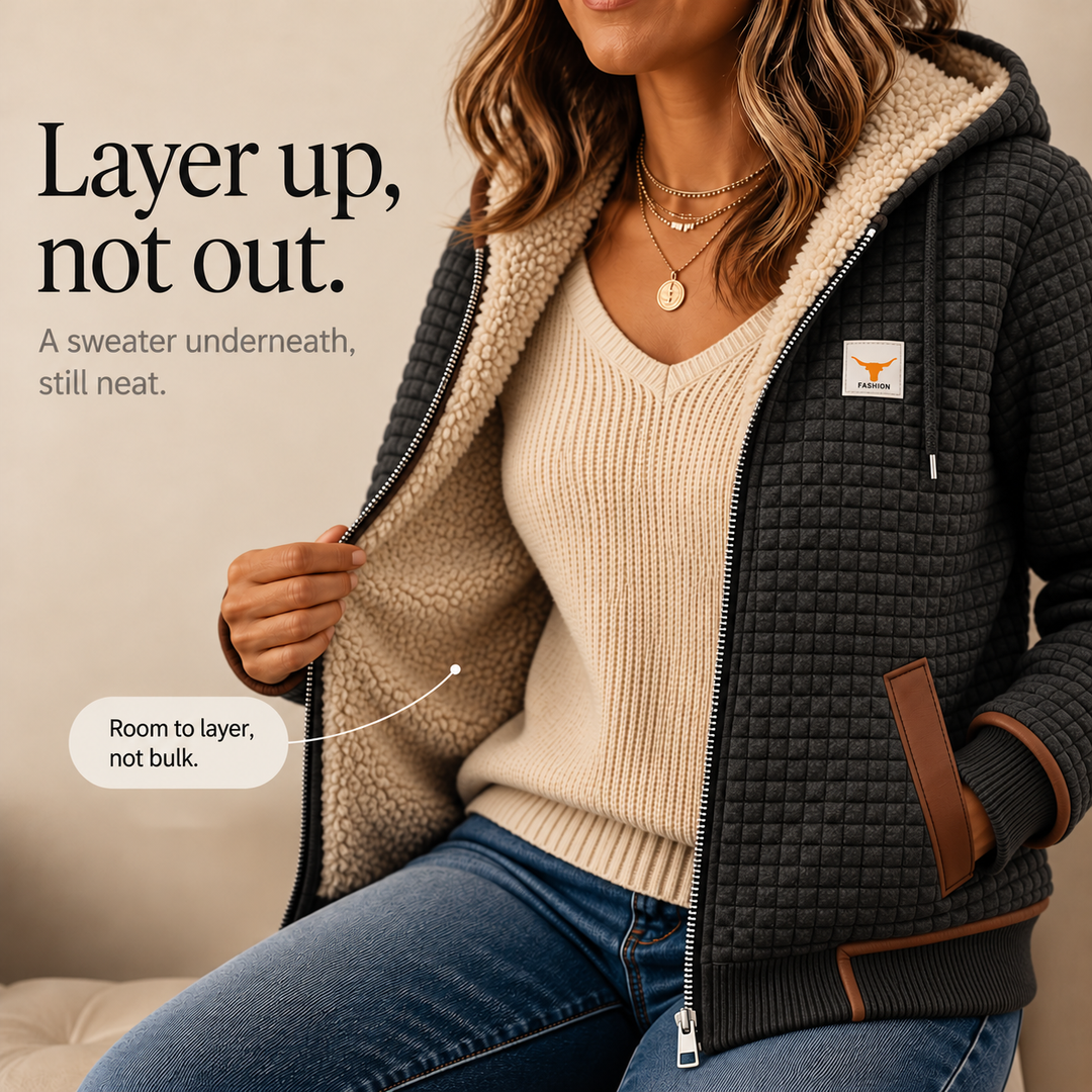Hearthline – Waffle-Quilted Hooded Jacket