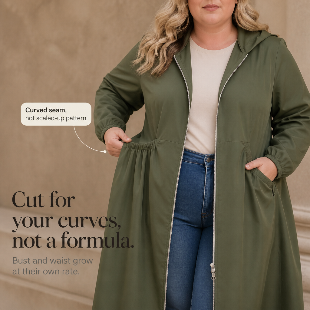 Rainbella – Flared Hem Peplum Rain Jacket With Pockets