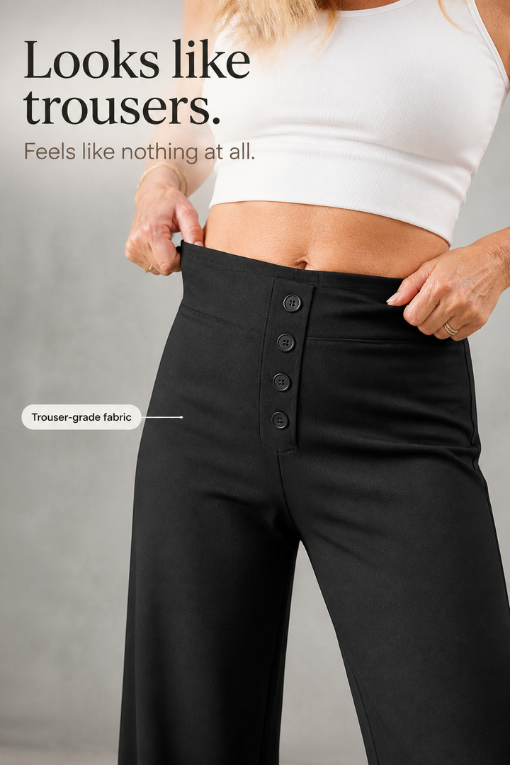 Sitwell – High Waisted Buttoned Stretch Trousers