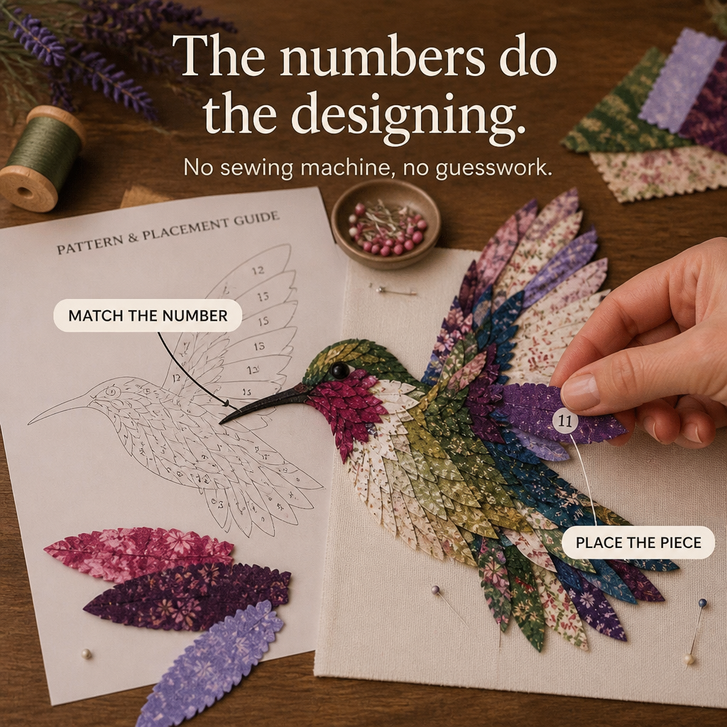 Wingmend – 3D Fabric Patchwork Hummingbird Craft Kit