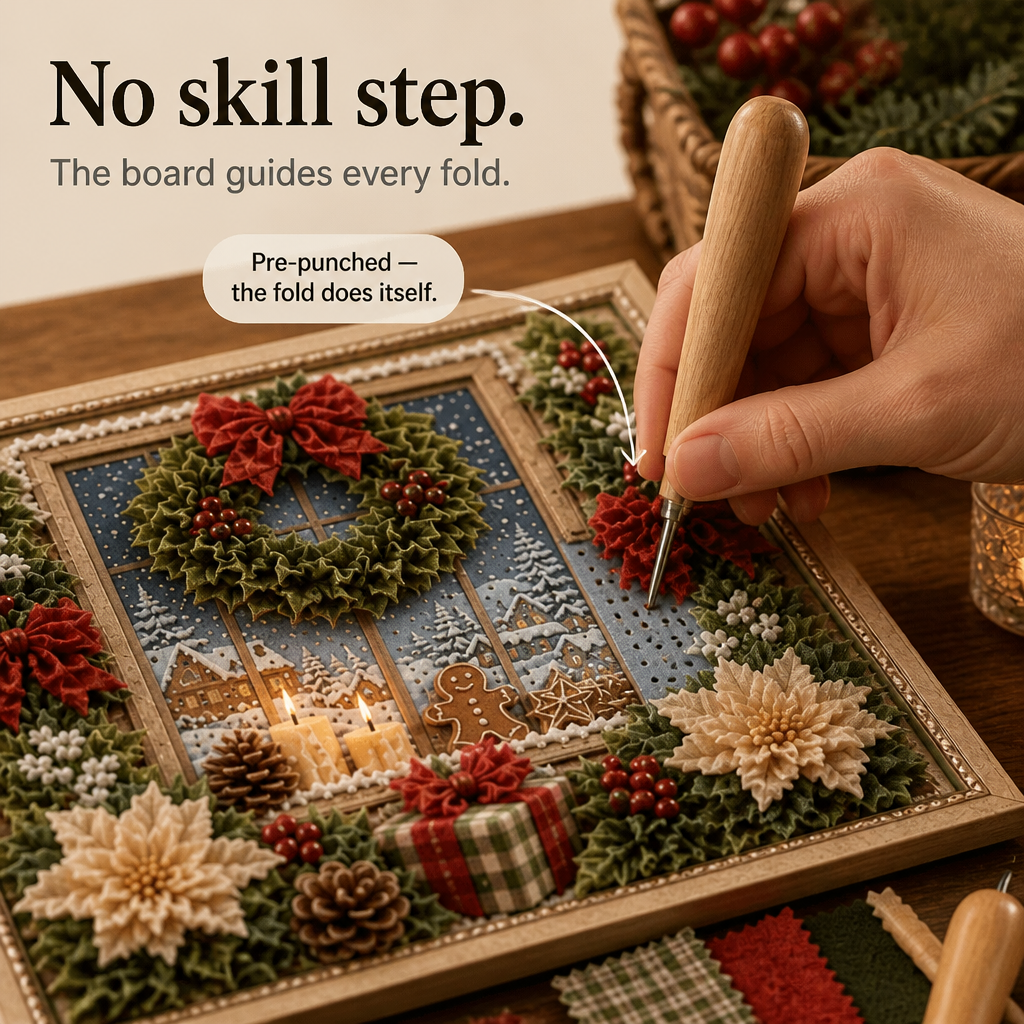 Foldery – Pre-Punched 3D Christmas Fabric Art Kit