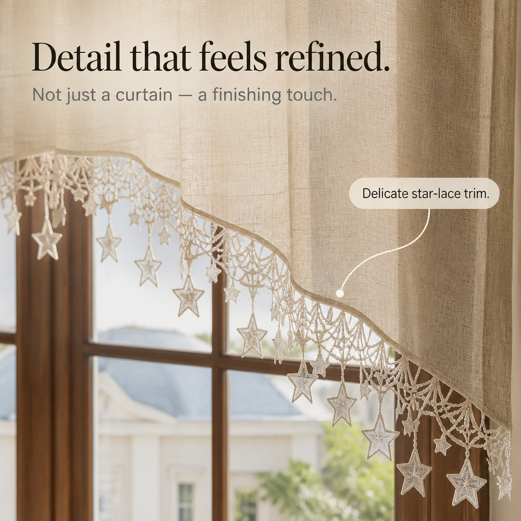 Starwoven – Star Lace Arc Hem Half Curtain