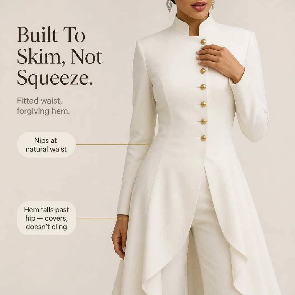 Vellora – Asymmetric Ruffled Tunic And Wide-Leg Pants Set