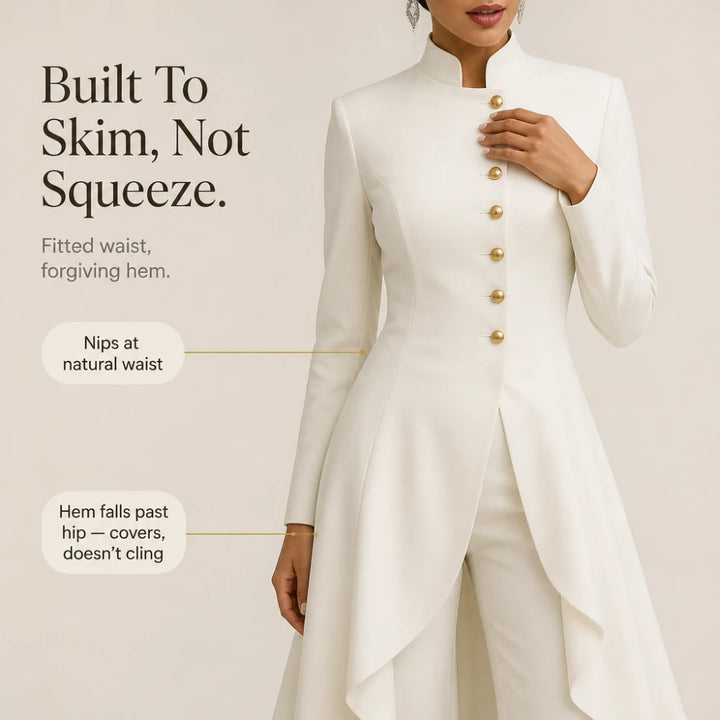 Vellora – Asymmetric Ruffled Tunic And Wide-Leg Pants Set