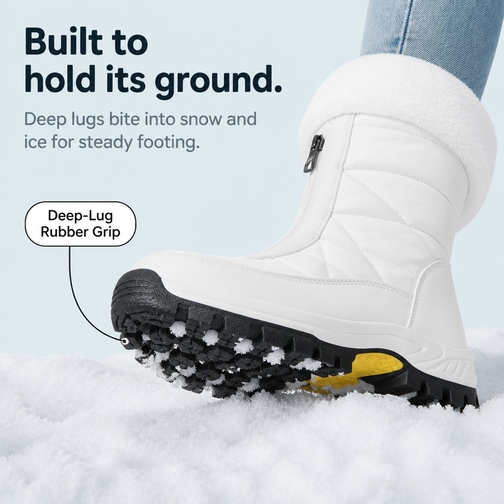 Snowlina – Plush-Lined Zip-Up Snow Boots